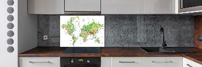 Cooker splashback world map