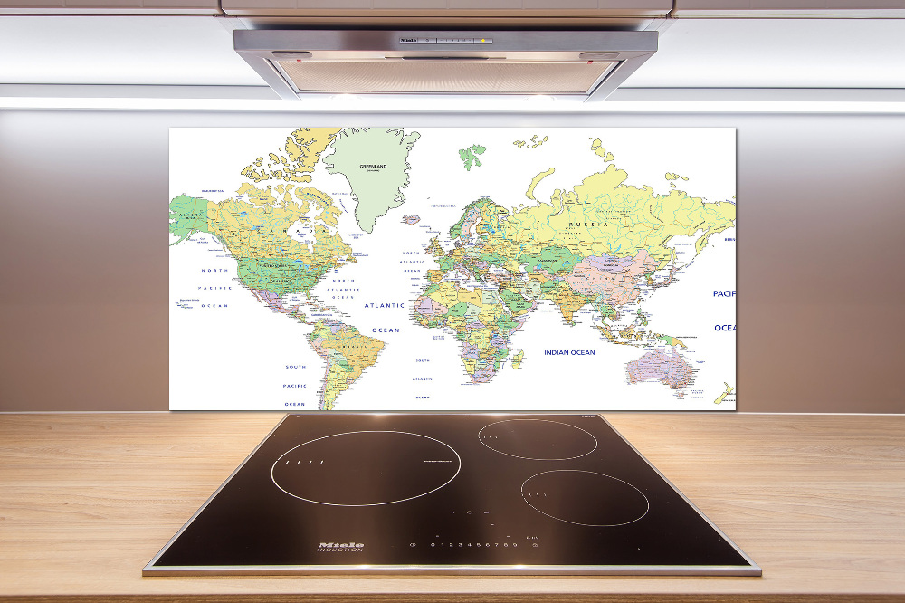 Cooker splashback world map