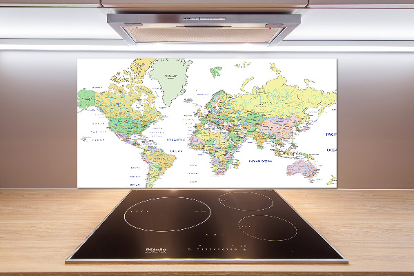 Cooker splashback world map