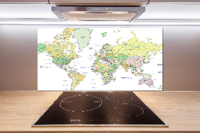 Cooker splashback world map