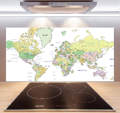 Cooker splashback world map