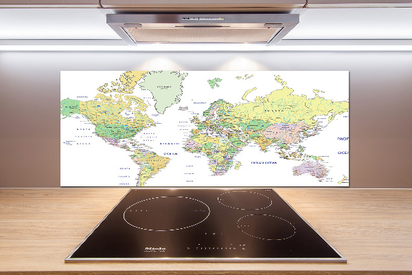 Cooker splashback world map