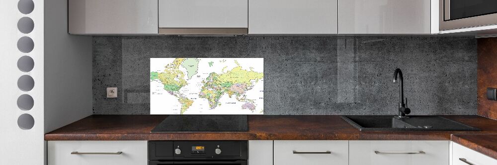 Cooker splashback world map