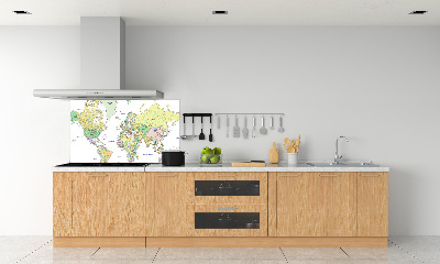 Cooker splashback world map