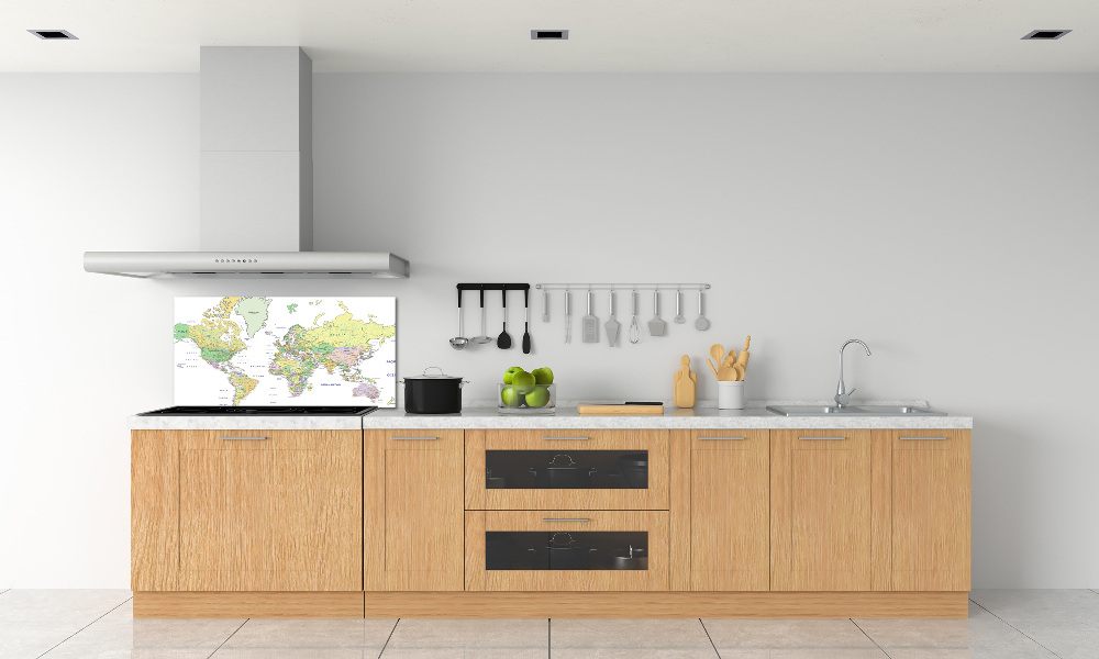 Cooker splashback world map