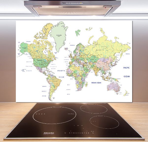 Cooker splashback world map