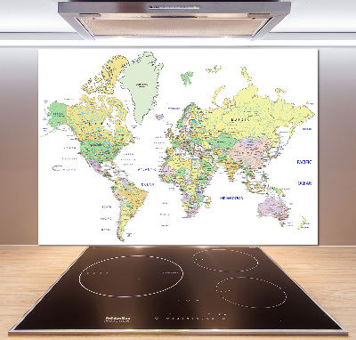 Cooker splashback world map