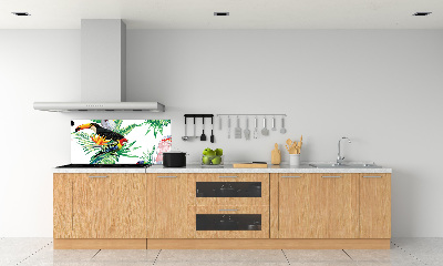 Glass splashback Tropical birds