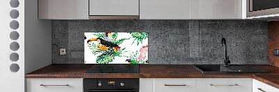 Glass splashback Tropical birds