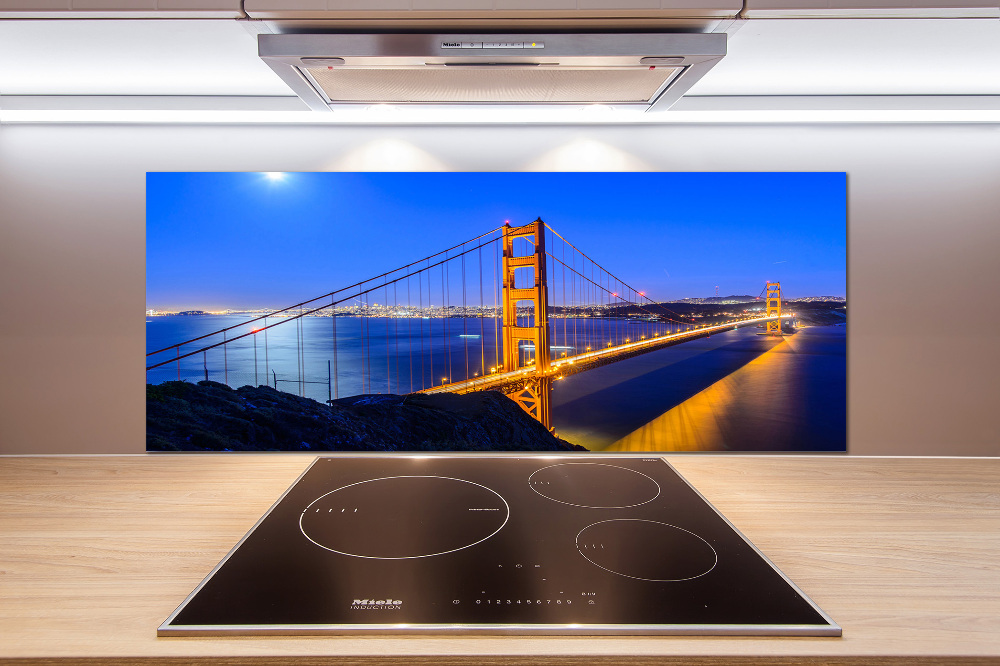 Glass splashback San Francisco bridge