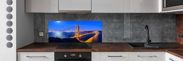 Glass splashback San Francisco bridge