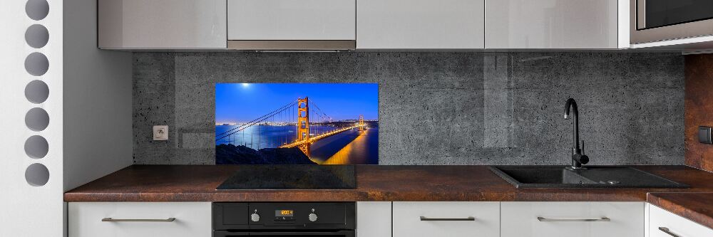 Glass splashback San Francisco bridge