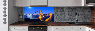 Glass splashback San Francisco bridge