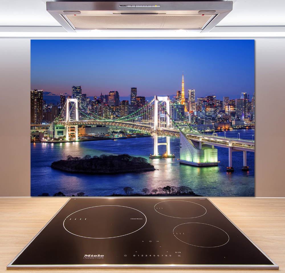 Kitchen splashback panel Bridge in Tokyo