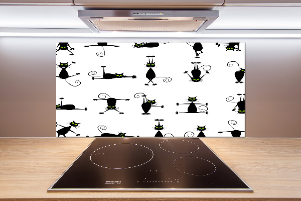 Glass splashback Cats illustration