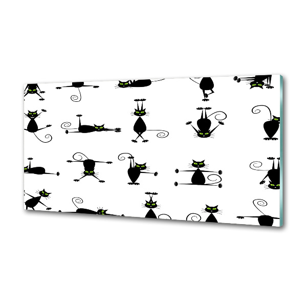 Glass splashback Cats illustration