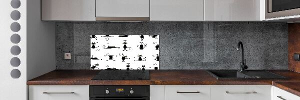 Glass splashback Cats illustration