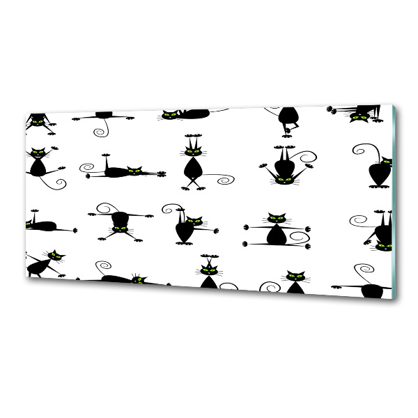 Glass splashback Cats illustration