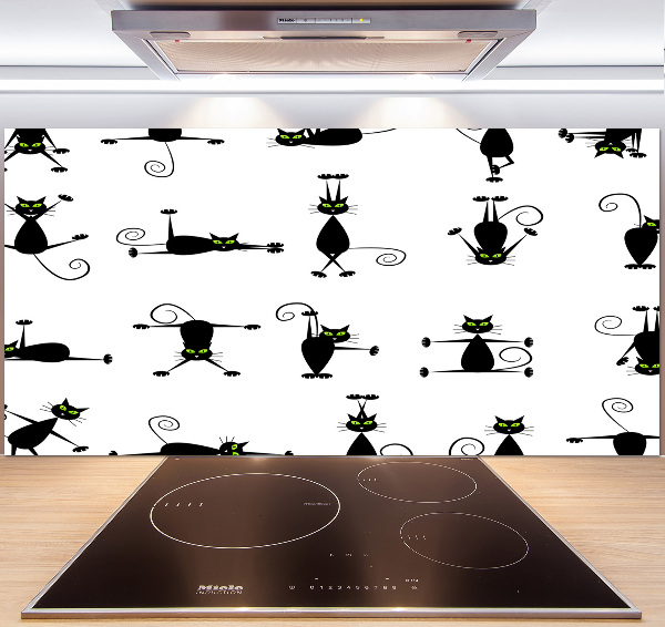 Glass splashback Cats illustration