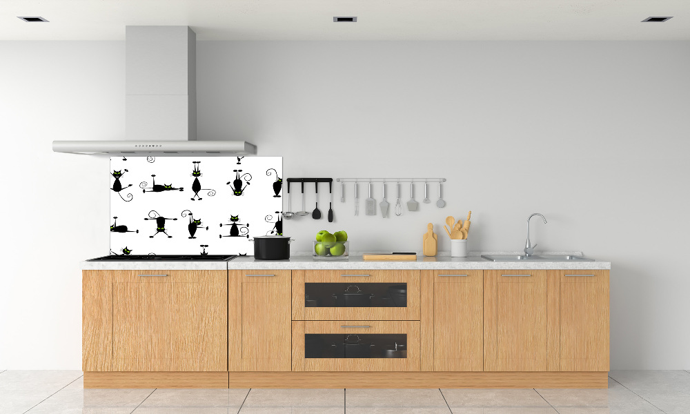 Glass splashback Cats illustration