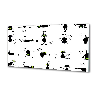 Glass splashback Cats illustration