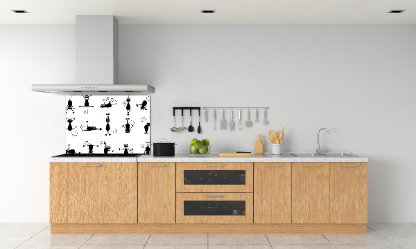 Glass splashback Cats illustration