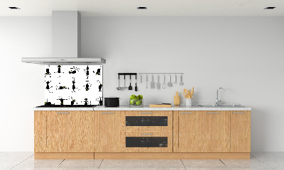 Glass splashback Cats illustration