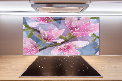 Cooker splashback Pink magnolia