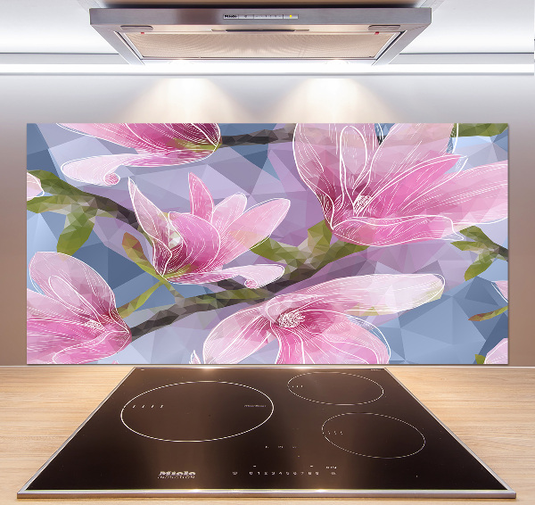 Cooker splashback Pink magnolia