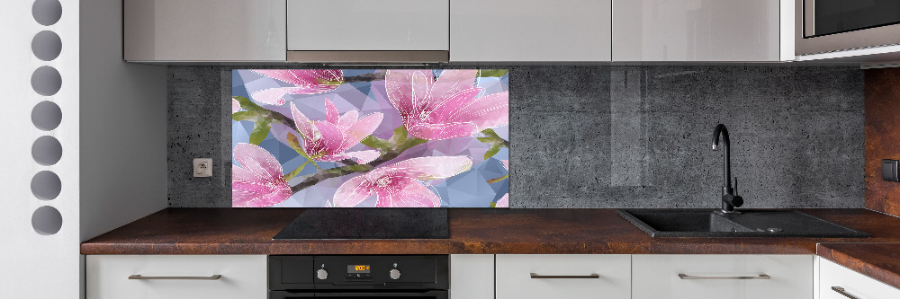 Cooker splashback Pink magnolia