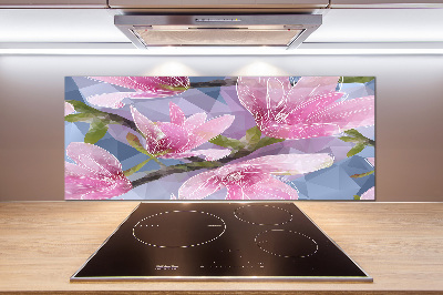 Cooker splashback Pink magnolia