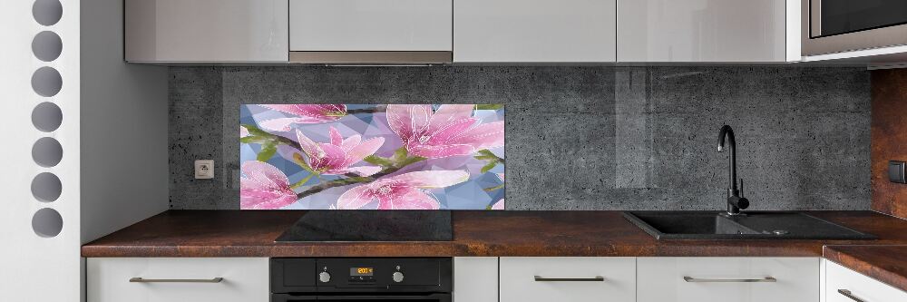 Cooker splashback Pink magnolia