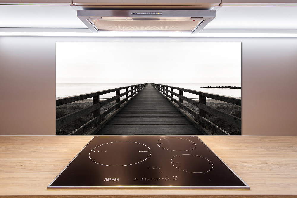 Kitchen splashback panel Wooden pier