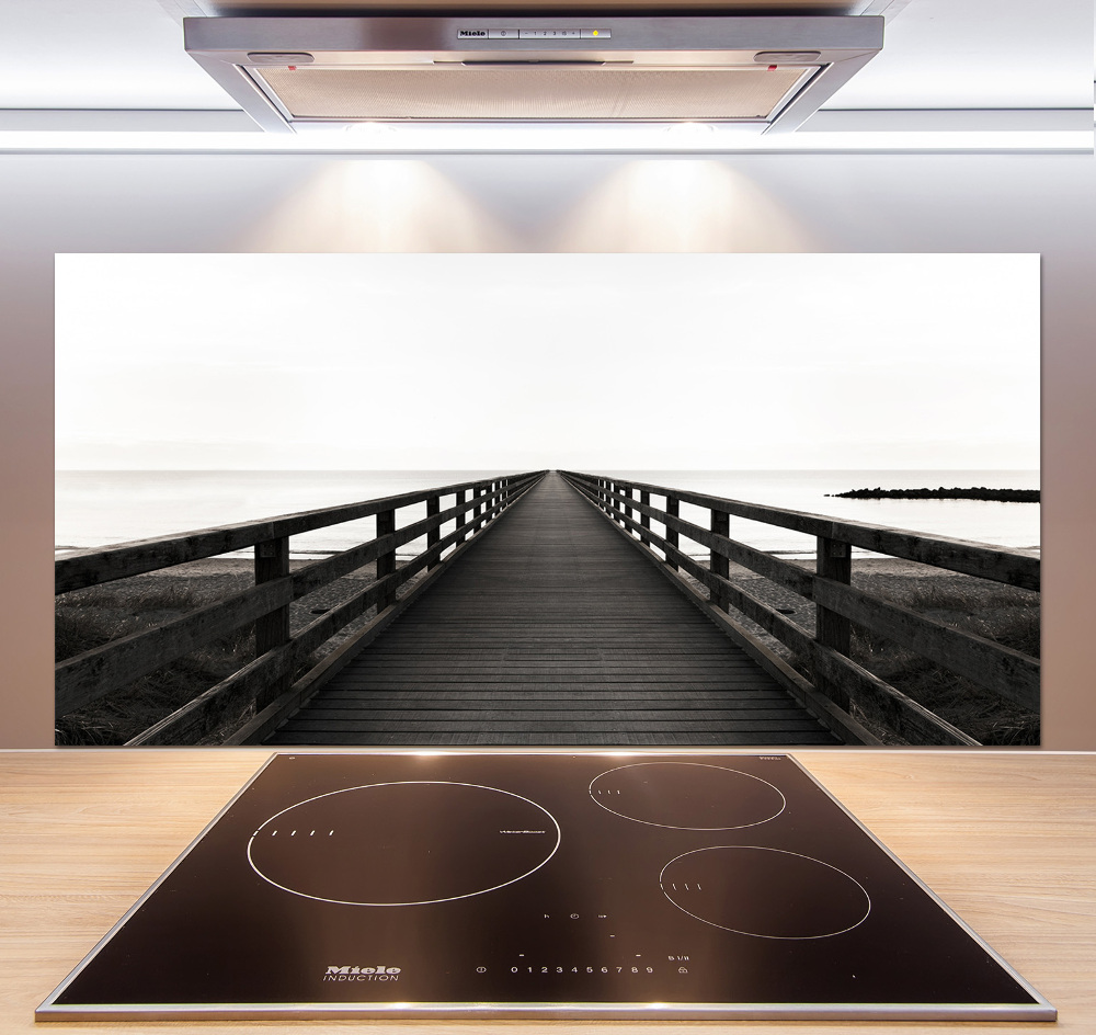 Kitchen splashback panel Wooden pier