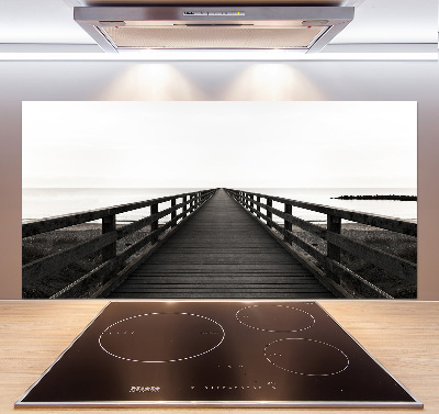 Kitchen splashback panel Wooden pier