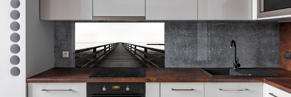 Kitchen splashback panel Wooden pier