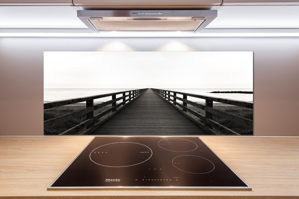 Kitchen splashback panel Wooden pier