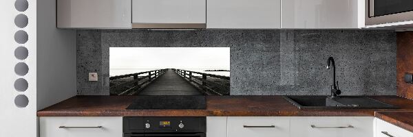 Kitchen splashback panel Wooden pier