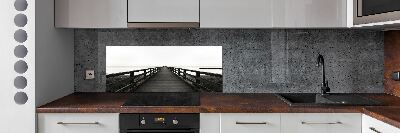 Kitchen splashback panel Wooden pier