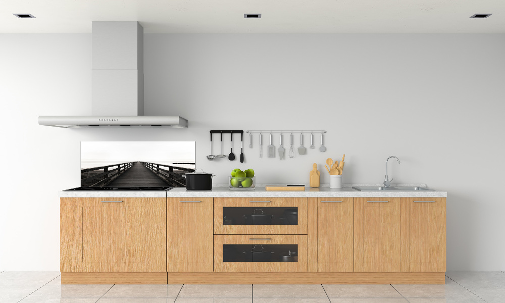 Kitchen splashback panel Wooden pier