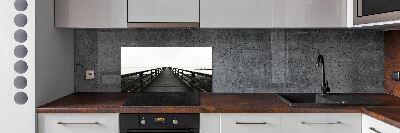 Kitchen splashback panel Wooden pier