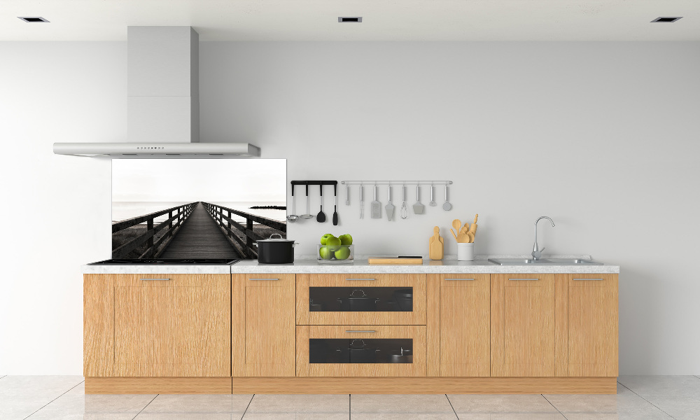 Kitchen splashback panel Wooden pier