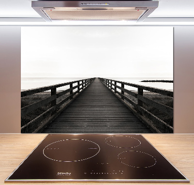 Kitchen splashback panel Wooden pier