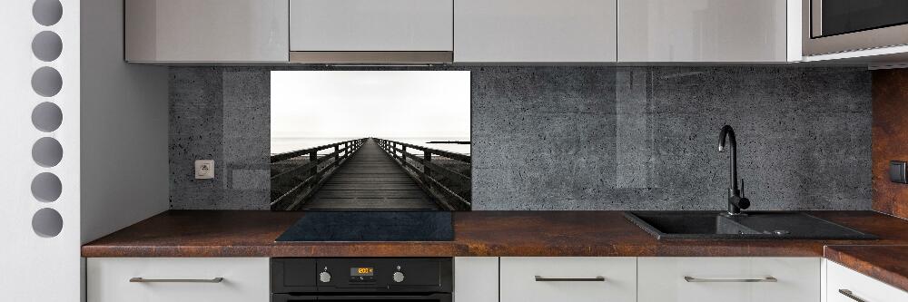 Kitchen splashback panel Wooden pier