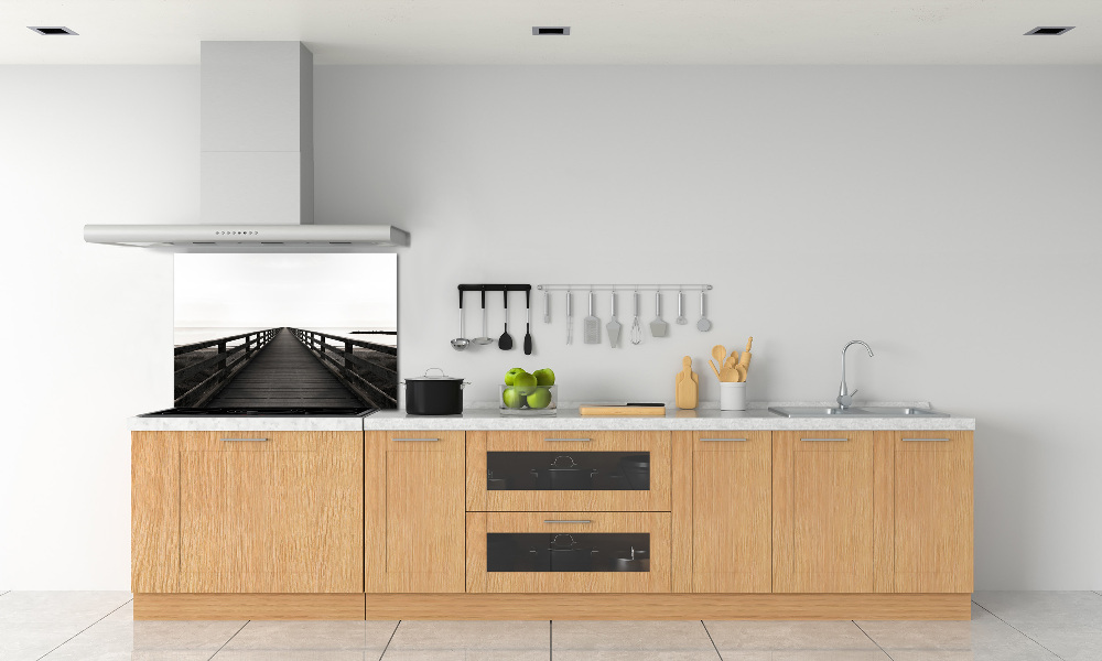 Kitchen splashback panel Wooden pier