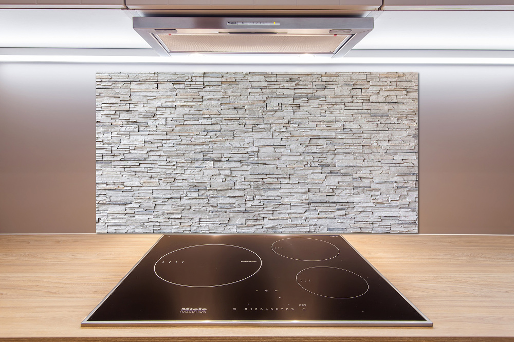 Glass splashback Stone wall