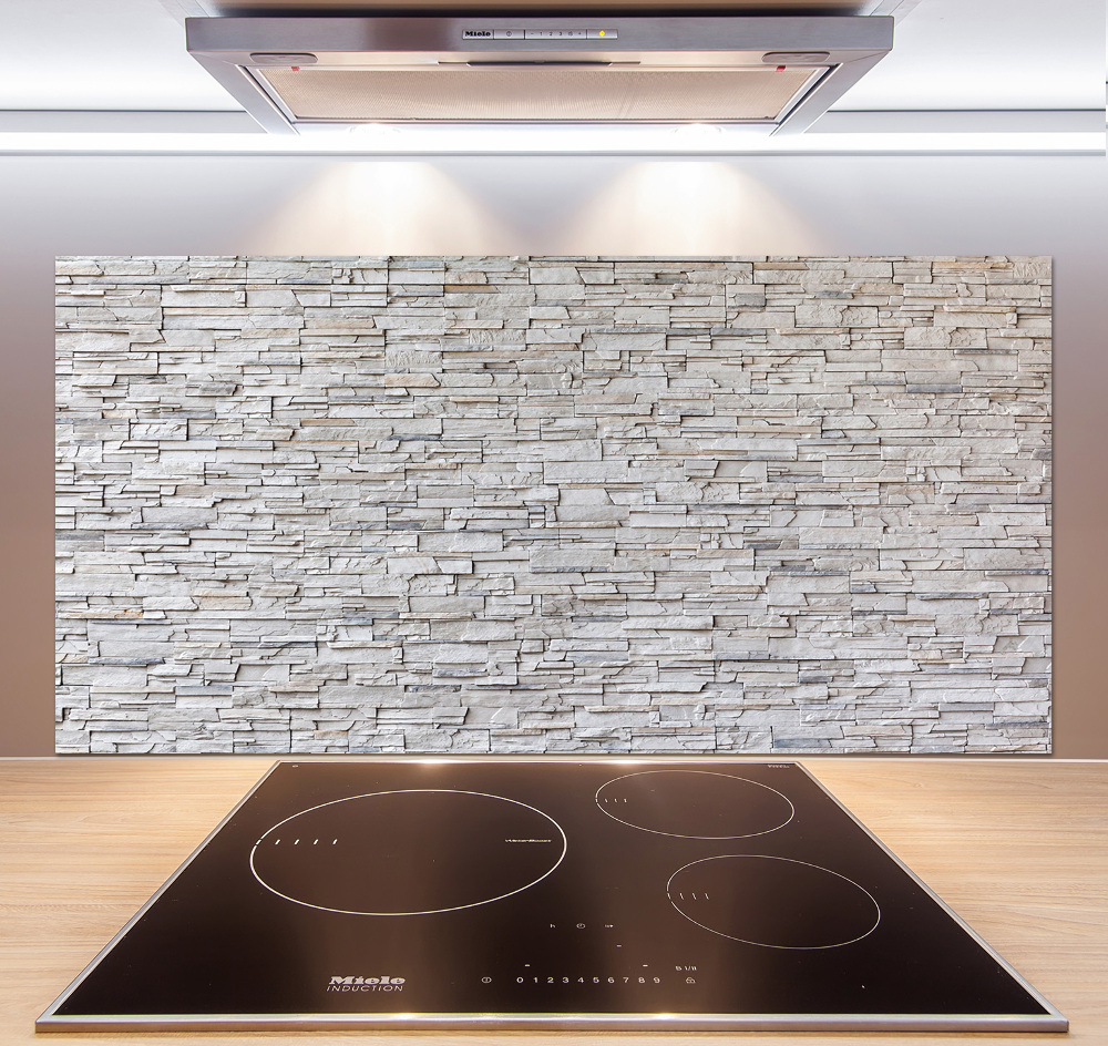 Glass splashback Stone wall