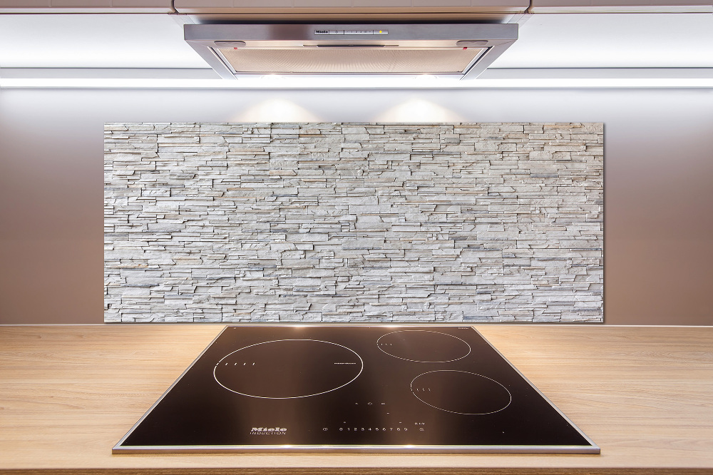 Glass splashback Stone wall