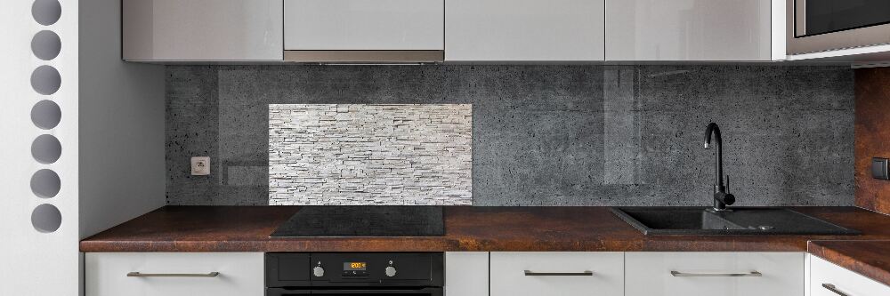 Glass splashback Stone wall