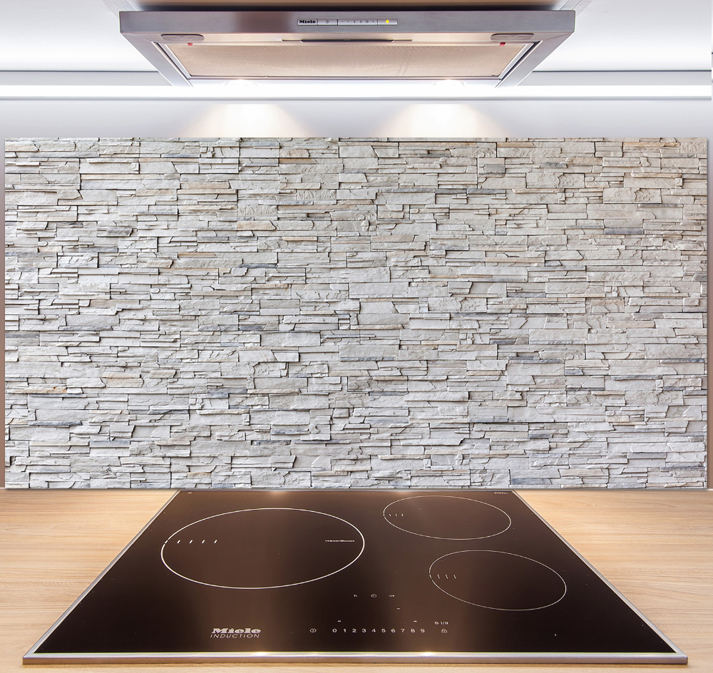 Glass splashback Stone wall